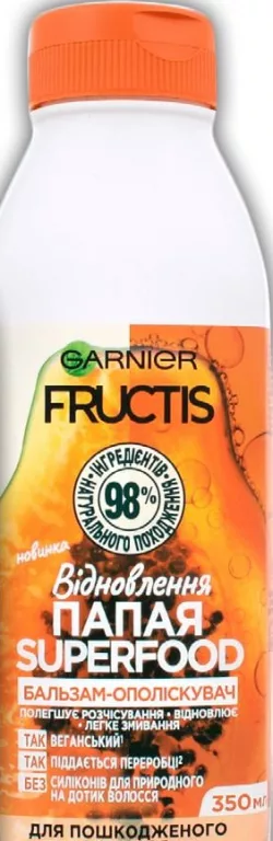 Средства для волос Garnier Fructis SuperFood, в ассортименте, 350–400 мл; цена от 132,90 грн; Только 26.10.2026; количество ограничено.