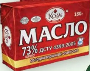 Масло Продукт Селянське Козуб, солодковершкове, 73%, 180 г