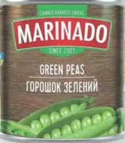 Горошок зелений консервований / кукурудза цукрова Маринадо, банка 425 мл