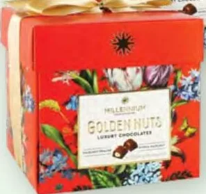 Цукерки Millennium Golden Nut з начинкою та цілими горіхами, 150 г