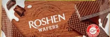 Вафлі Roshen Wafers какао / лимон / молоко / кокос та мигдаль / горіх, 216 г
