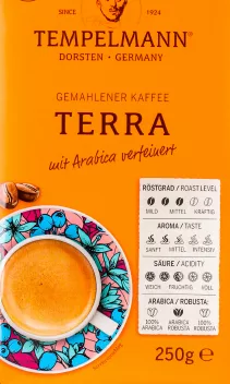 Кава мелена Terra Tempelmann, 250 г; ЛотОК, Київ і Київська область; 26.10–08.11.2026, за наявності акційного товару; ціна з ПДВ