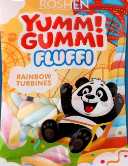 Маршмелоу Yummi Rainbow Turbines Roshen, 65 г; 26.10–08.11.2026, ЛотОК у Києві та Київській області, за наявності акційного товару, ціна з ПДВ