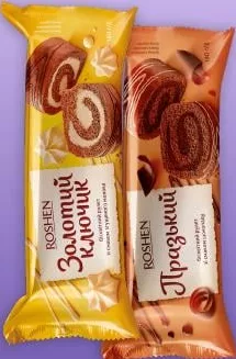 Рулет Roshen Празький / Золотий ключик / П’яна вишня, 180 г; 27.10–09.11.2026, за наявності акційного товару, асортимент може бути не в усіх магазинах VARUS, ціна з ПДВ