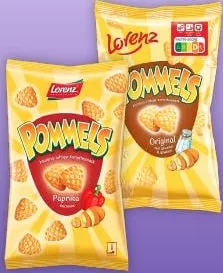 Снеки картопляні Lorenz, асортимент, 75 г / 100 г, Польща; 27.10–09.11.2026, за наявності акційного товару, асортимент може бути не в усіх магазинах VARUS, ціна з ПДВ