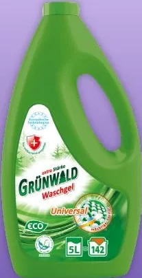 Гель для прання Grunwald для кольорового та білого, 5 л; 27.10–09.11.2026, за наявності акційного товару, асортимент може бути не в усіх магазинах VARUS, ціна з ПДВ