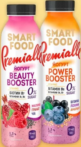 Йогурт без цукру Smart Food Premialle, асортимент, 290 г; 27.10–09.11.2026, за наявності акційного товару, асортимент може бути не в усіх магазинах VARUS, ціна з ПДВ