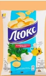 Liuks Chipsuri de cartofi cu smântână și ceapă, 125 g