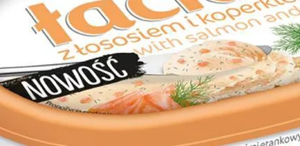 Cremă de brânză Łaciaty cu somon și mărar 57,5%, 135 g; max. 6 buc./bon