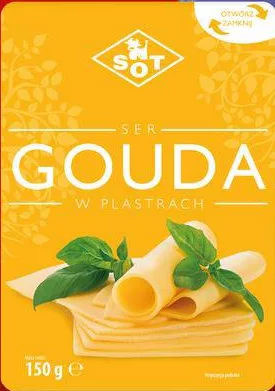 SOT Brânză semitare Gouda / Gouda fără lactoză / Maasdam / Salami 45%, felii, 150 g; max. 6 buc./bon