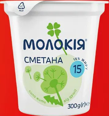 Molokiia Smântână 15%, 300 g; max. 6 buc./bon