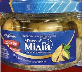 Svoia Liniia Carne de midii în ulei cu mirodenii, 200 g; max. 6 buc./bon