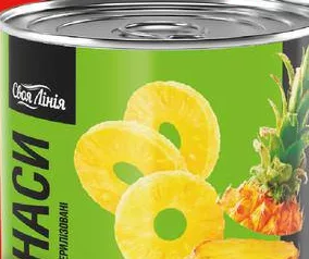 Ananas Svoya Liniya rondele în sirop, 565 g; maximum 6 bucăți pe bon