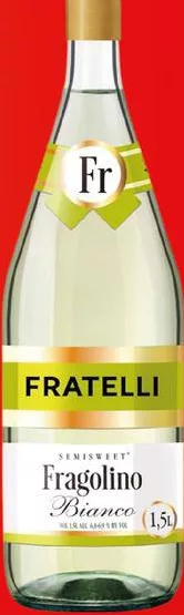 Băutură din vin Fratelli Fragolino Bianco albă demidulce carbogazoasă 6–6,9%, 1,5 l; maximum 6 bucăți pe bon