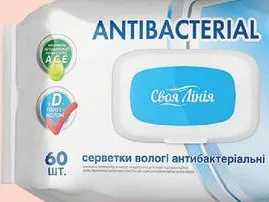 Șervețele umede antibacteriene Svoya Liniya cu capac, 60 buc.; maximum 6 bucăți pe bon