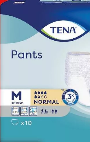 Chiloți absorbanți pentru adulți Tena Pants Normal Medium, 10 buc.; maximum 6 bucăți pe bon