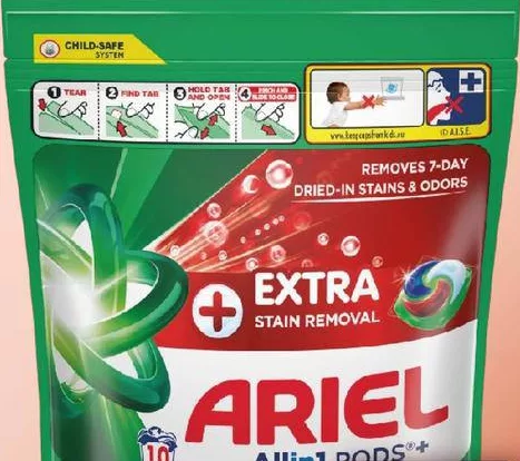 Capsule pentru rufe Ariel Extra Stain Removal, 10 buc.; maximum 6 bucăți pe bon