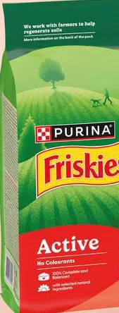 Hrană uscată pentru câini Friskies Active cu vită, 2,4 kg; maximum 6 bucăți pe bon