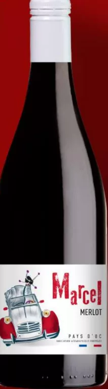 Marcel Merlot красное сухое вино,13%, Франция,750мл;  цена 2-й бутылки -50%, 1-я 200.90 грн; макс. 12 шт/чек