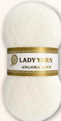 Пряжа LadyYarn Angora Love, 20% вовна, 80% акрил, 600 м, 100 г; до 6 од./чек, запас обмежений