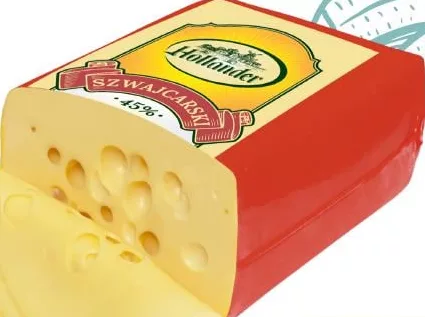 Hollander Сир Швейцарський 45%, ціна за 100 г; лише 30.10.2026; кількість обмежена