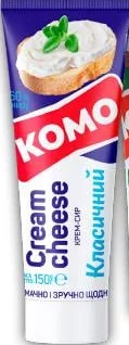 Комо Крем-сир класичний / із зеленню 60%, 150 г; позначка 15% на сторінці, умови не пояснені