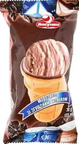 Ласунка морозиво з какао та згущеним молоком, 70 г; Позначка 15%; умови не уточнено