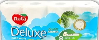 Папір туалетний 3-шаровий П’юр Вайт/Делюкс Ruta 8 шт.; позначка 15%, умови не уточнені