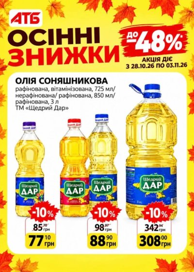 Каталог АТБ - Анонс акції «Осінні знижки» — Київ, сторінка 2: знижки та акції 28 жовтня – 3 листопада 2026