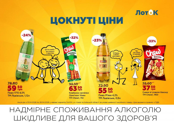 Каталог ЛотОК - Каталог знижок, сторінка 13: знижки та акції 13 - 26 квітня 2026