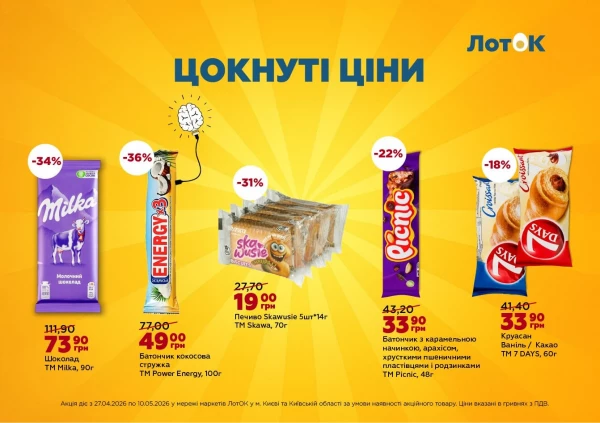 Каталог ЛотОК - Каталог знижок, сторінка 3: знижки та акції 27 квітня - 10 травня 2026
