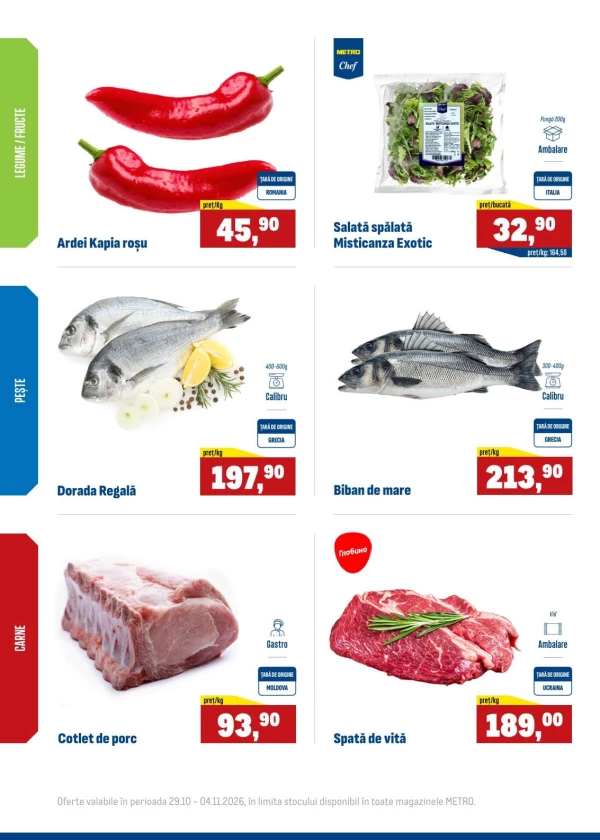 Catalog Metro - Oferta saptaminala, pagina 2: reduceri și oferte 29 octombrie – 4 noiembrie 2026
