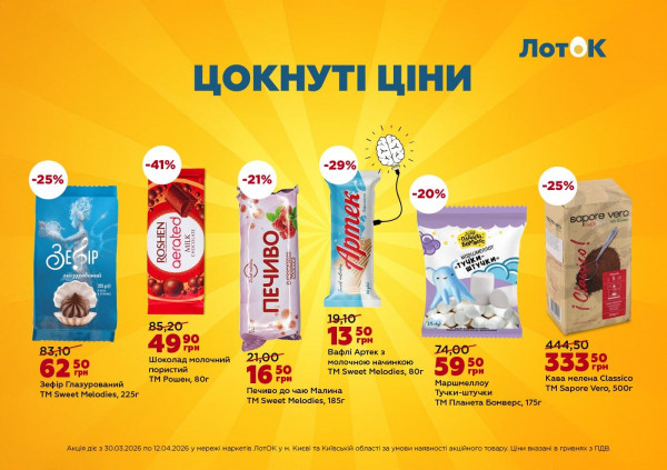 Каталог ЛотОК - Каталог знижок, сторінка 3: знижки та акції 30 березня - 12 квітня 2026