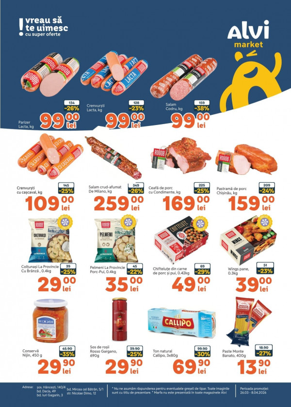 Catalog Alvi Market - Catalogul cu reduceri, pagina 1: reduceri și oferte 26 martie - 08 aprilie 2026