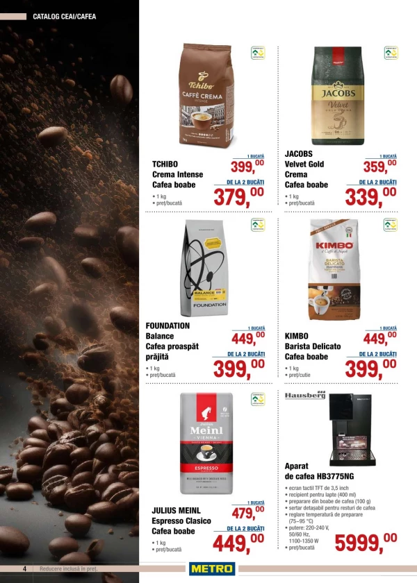 Catalog Metro - Catalogul cu reduceri: ceai si cafea, pagina 4: reduceri și oferte 15 – 28 octombrie 2026